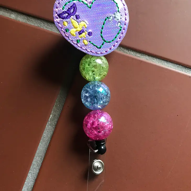 Purple and Zebra..personalized Retractable Badge Reel With